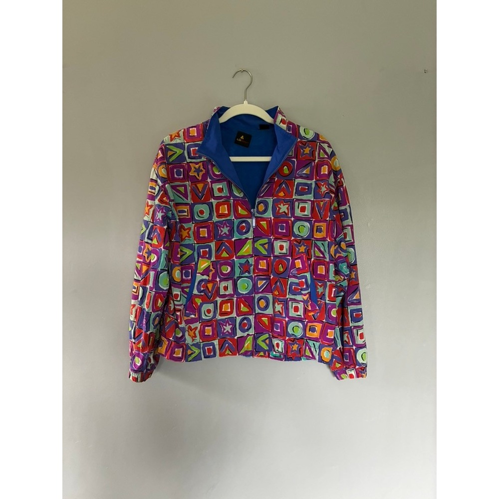 Lizsport Vintage Geometric Windbreaker Jacket 80´s 90s Maximalist Pop Art Zany